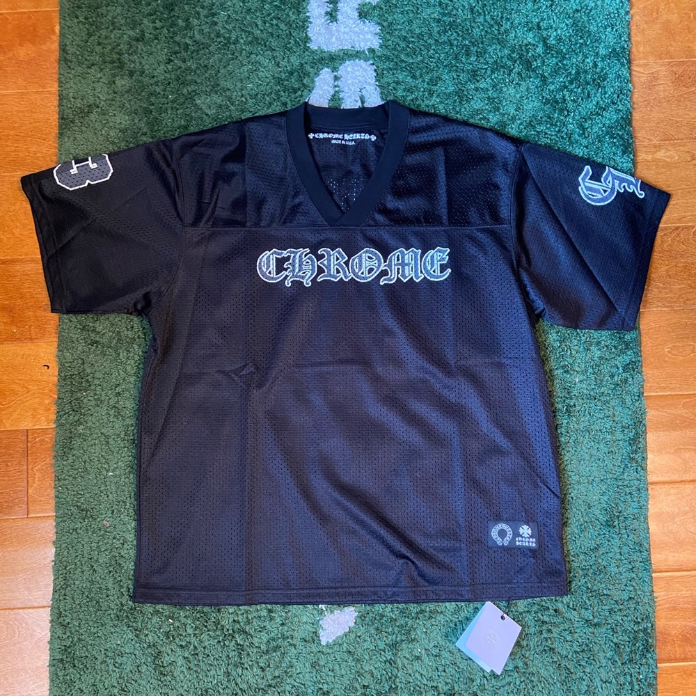 Chrome Hearts Black Short Sleeve Football Jersey Shirt